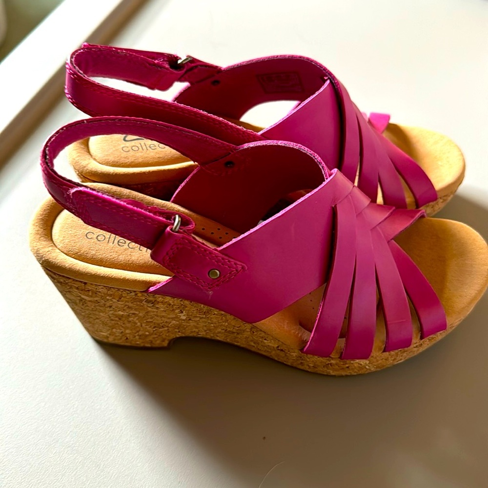 Clark’s Giselle Ivy Wedge, Fuchsia, Size 6 1/2